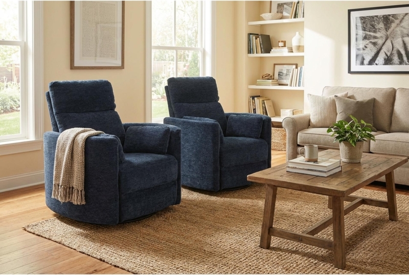 Small Fabric Recliner with Track Arms
