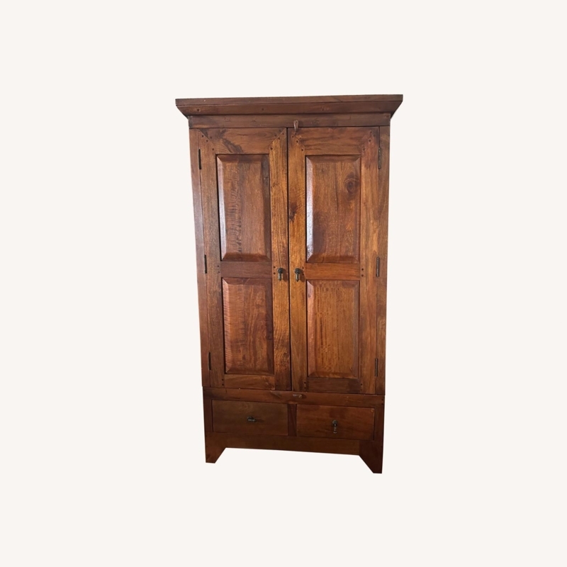 Solid Wood Armoire Wardrobe Media Center - AptDeco