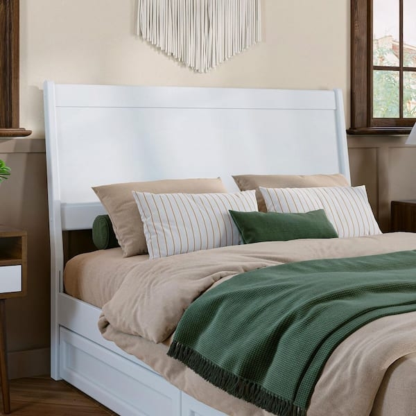Solid Wood Sleigh Headboard Panel Back Transitional Cottage