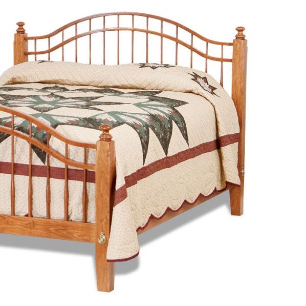 Spindle Bed Farmhouse Wood Windsor Spindles Arched Headboard