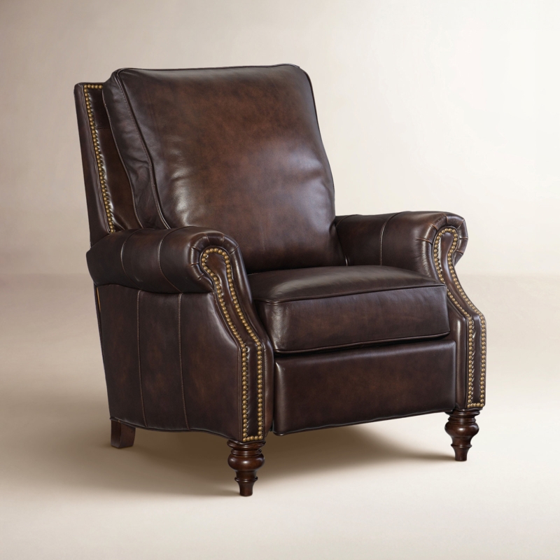 Stately Espresso Upholstery Recliner with Wingback Silhouette