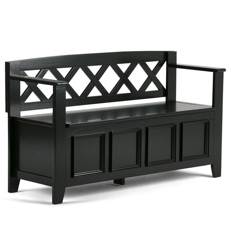 Storage Bench X-Back Motif Integrated Arms Paneled Base
