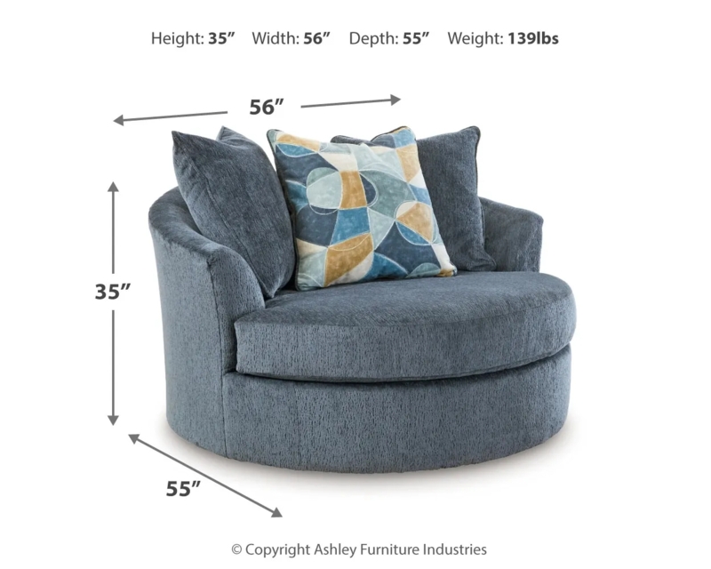 Swivel Accent Chair Modern Charcoal Weave Barrel Back Coarse Texture
