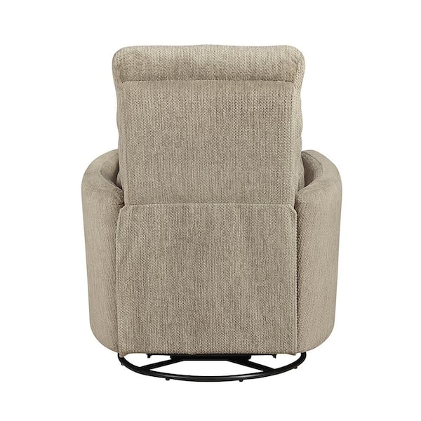 Swivel Glider Recliner High Back Chair with Circular Metal Base
