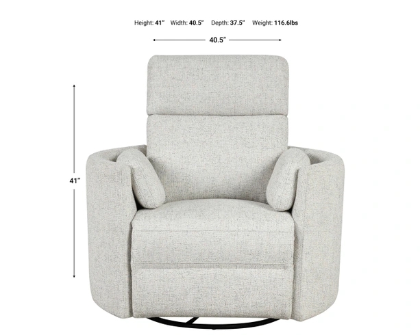 Swivel Glider Recliner Pillowed Arms Quartz Upholstery High Back