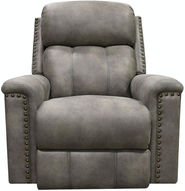 Swivel Glider Recliner, Three-Tier Backrest with Nailhead Trim