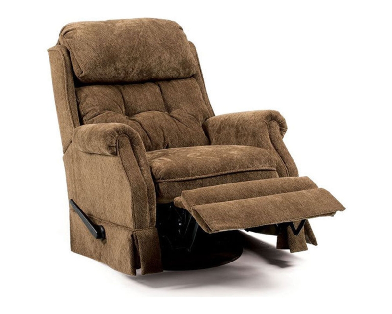 Swivel Glider Recliner with Tufted Back and Skirted Base