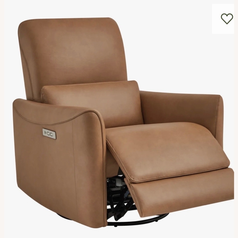 Swivel Recliner Chair including Integrated Lumbar Pillow Support