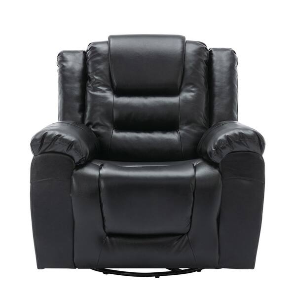 Swivel Recliner Chair with Tiered Backrest and Circular Base
