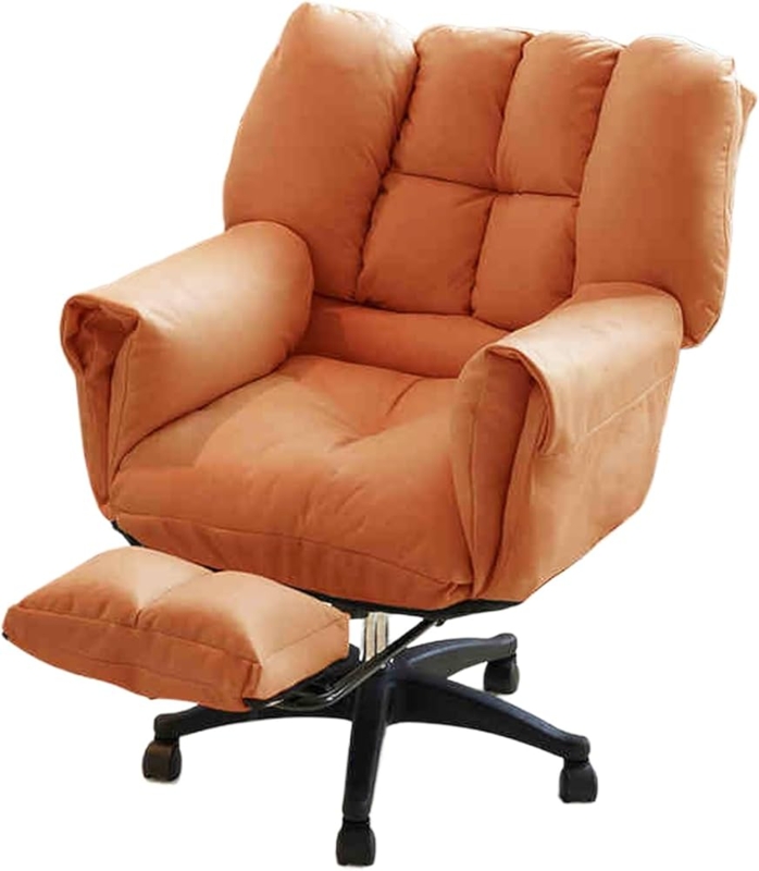Swivel Recliner Chair with Tufted Back and Footrest