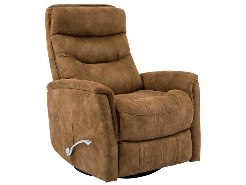 Swivel Recliner in Autumn Tone Fabric with High Backrest