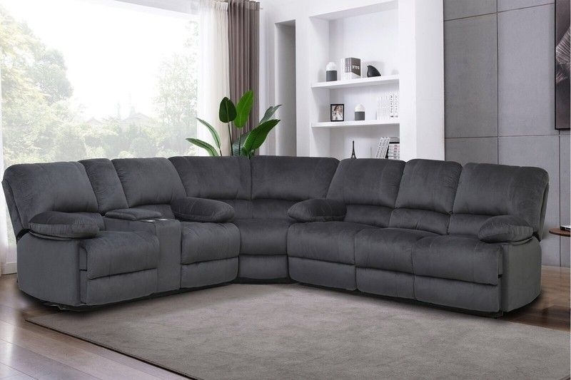 Symmetrical Reclining Corner Sectional with Cup Holders