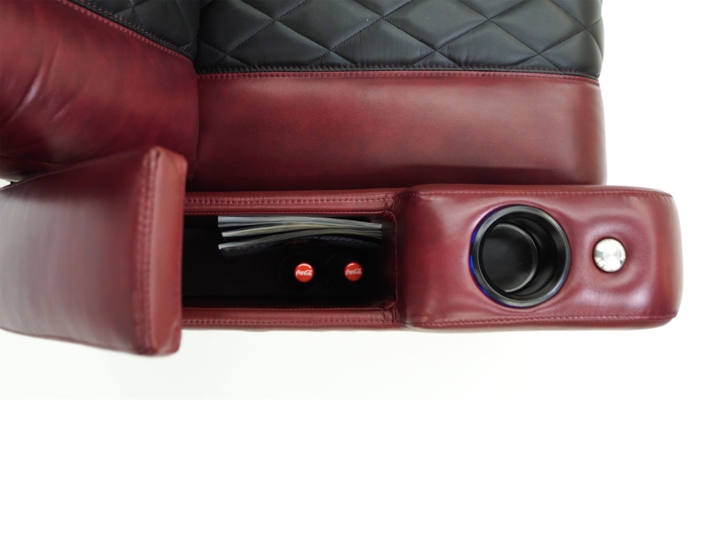 Theater Seating Red Black Hidden Armrest Storage LED Cup Holder