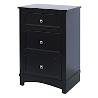 Three Drawer Accent Cabinet Silver Square Knobs Arched Base