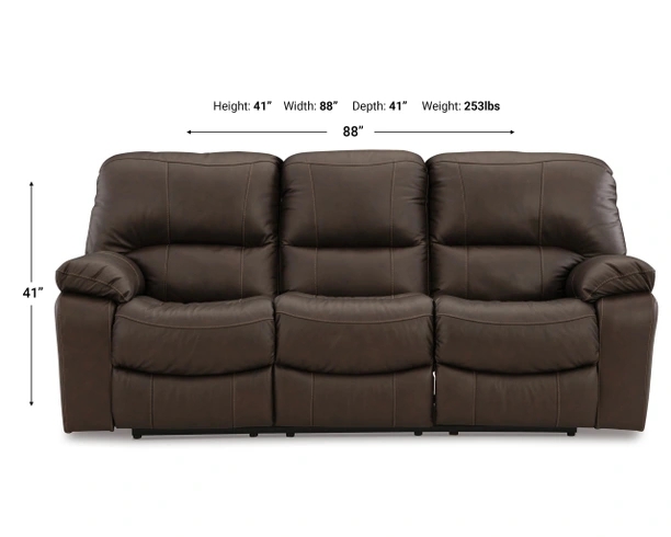 Three-Seater Reclining Sofa Dark Brown Leather-Like Pillow Top Arms