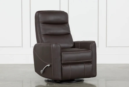 Tiered Backrest Chocolate Brown Swivel Glider Recliner