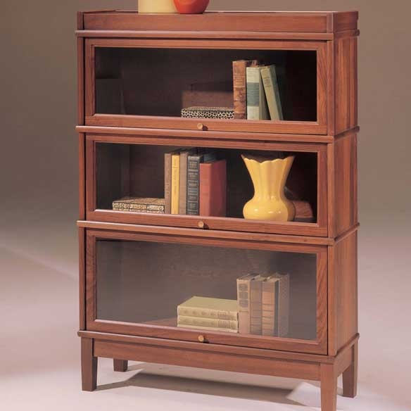 Traditional Barrister Style Bookcase with Sliding Glass Doors