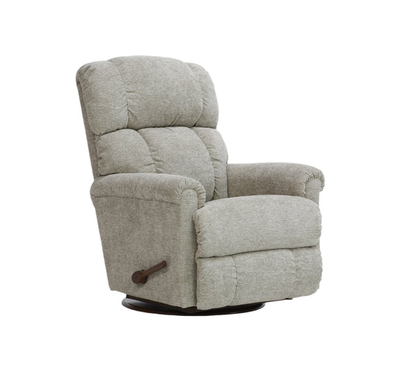 Traditional Casual Swivel Rocker Recliner in Heathered Fabric