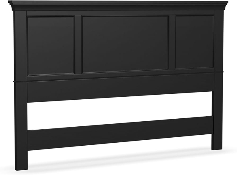 Traditional King Headboard with Vertical Posts and Crown Molding Detail