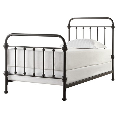 Traditional Metal Bed Frame Antique Bronze with Decorative Spindle Castings.