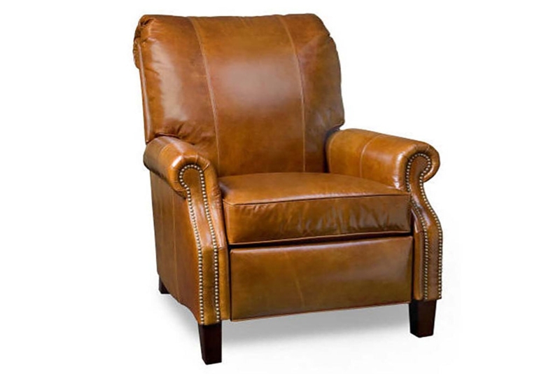 Traditional Recliner with Nailhead Trim and Rolled Arms
