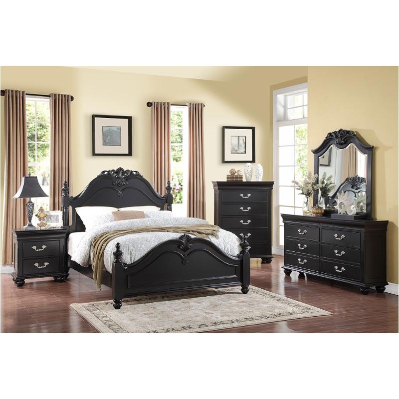 Traditional Sleigh Bed Set with Brushed Silver Hardware