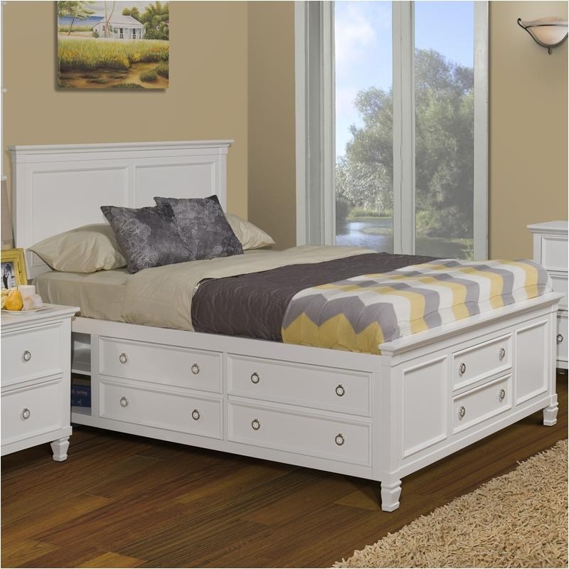 Traditional Storage Bed Classic Panel Headboard Tapered Feet Frame