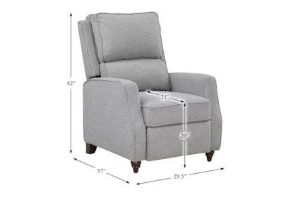 Transitional Grey Upholstered Recliner with Piped Edges