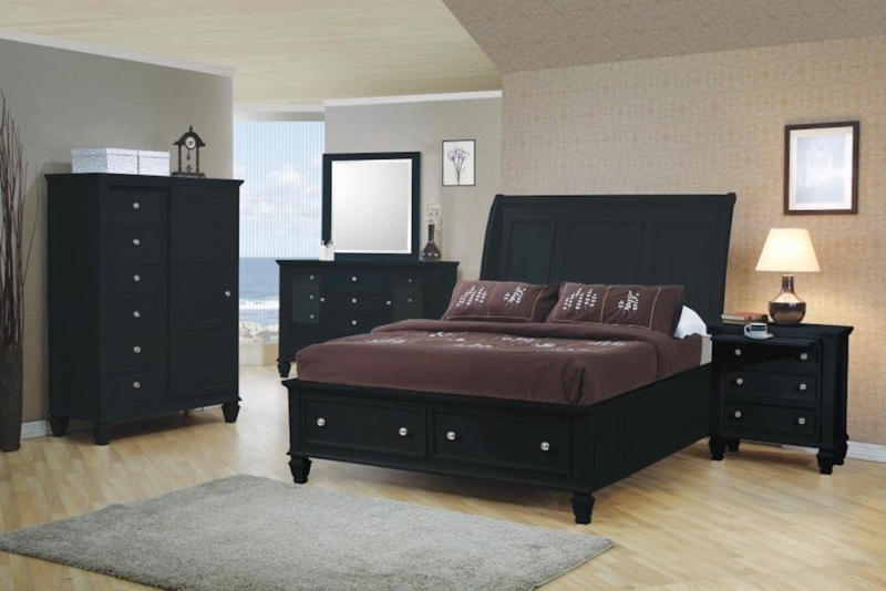 Transitional Storage Bed Set Molded Accents Picture Frame Molding