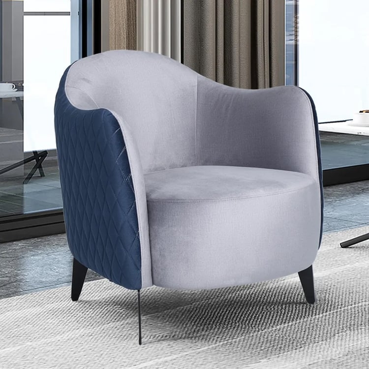 Tub-Style Accent Chair with Diamond Quilted Back and Two-Tone Finish