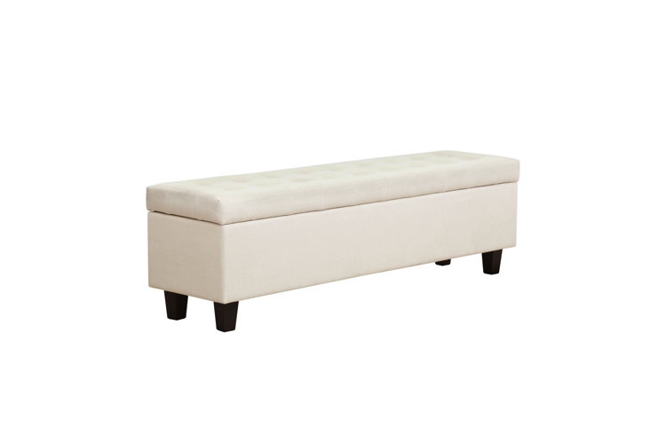 Tufted Charcoal Entryway Bench with Tapered Light Wood Legs