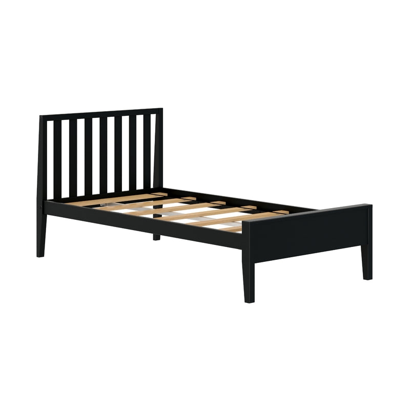 Twin Bed Frame Black Metal Scandinavian Silhouette Low Profile