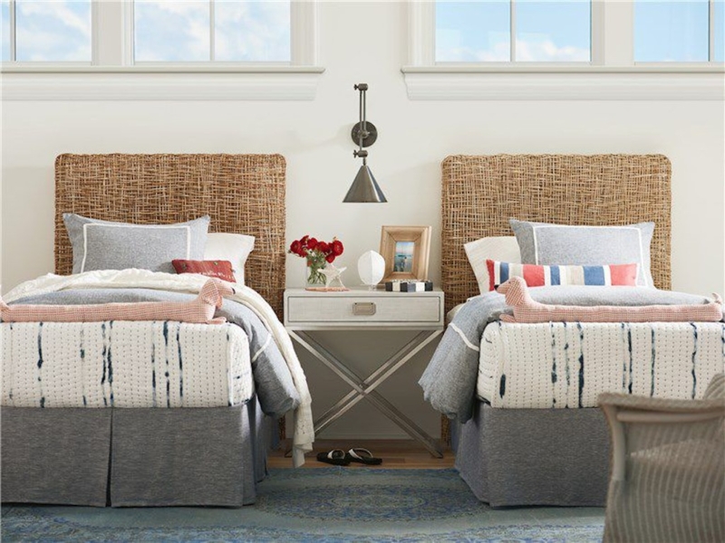 Twin Headboard Woven Natural Fiber Coastal Nautical Bedroom Decor
