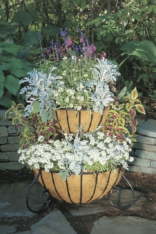 Two Tiered Cascade Planter & Liner Set