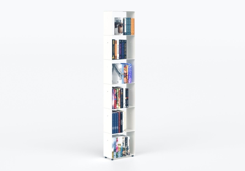 Ultra-Slim Metal Bookcase Shallow Depth Storage