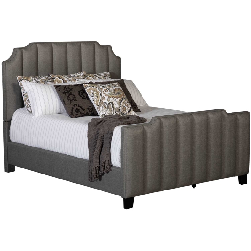 Upholstered Bed Channel Tufted Headboard Arched Silhouette