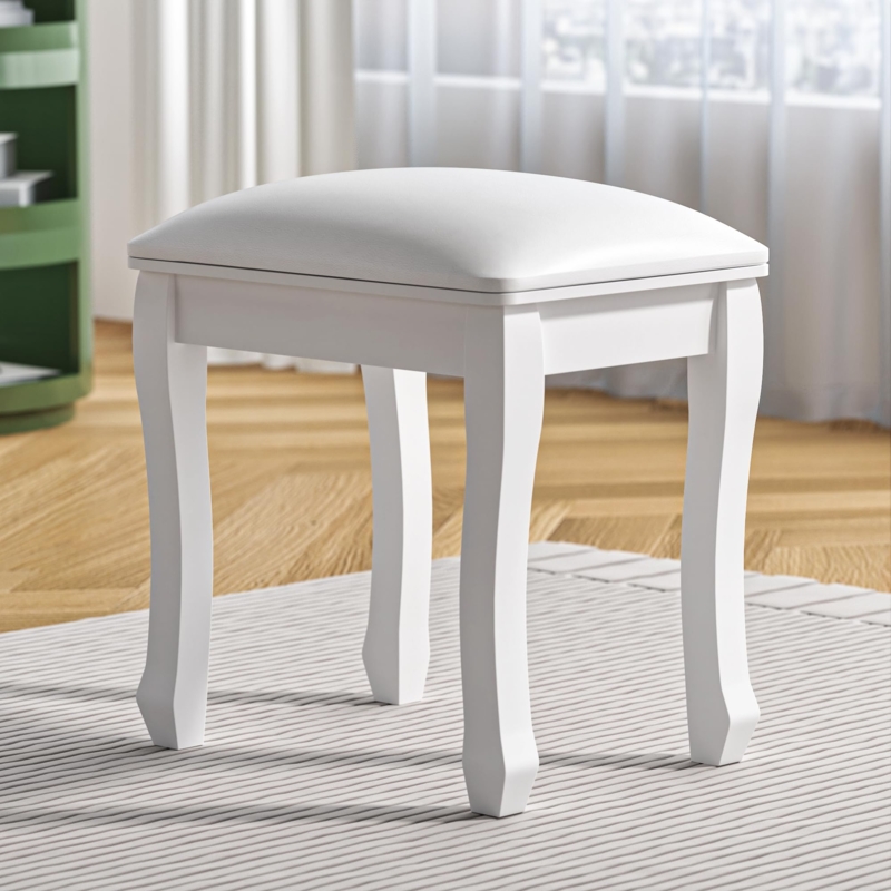 White Vanity Stool Accent Stools