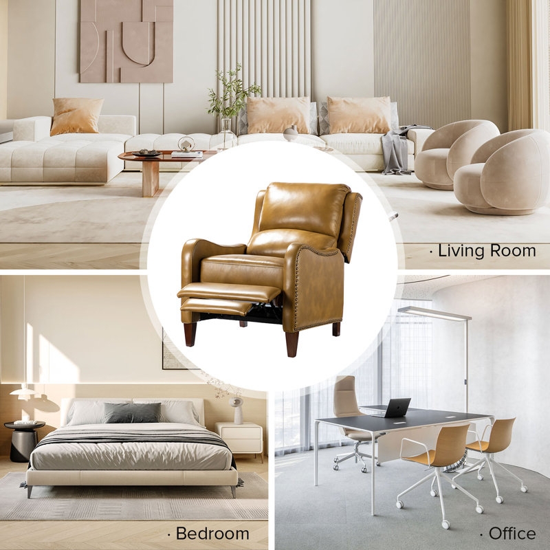 Versatile Tan Recliner for Office or Living Room Seating