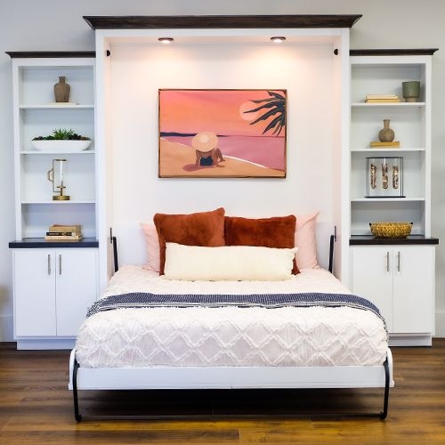 Vertical Murphy Bed Kit, Overhead Soffit Lighting, Crown Molding