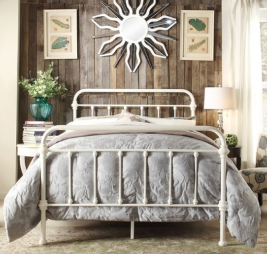 Victorian Spindle Bed Frame Antique White Ball Finials Farmhouse