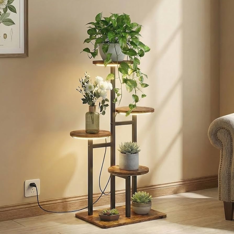 : VonDream 4 Tier Plant Stand Indoor with Grow Light, Tiered  Plant Stands for Indoor Plants Multiple, Corner Flower Stand for Living  Room, Multi-Layer Vintage Design Plant Shelf : Patio, Lawn