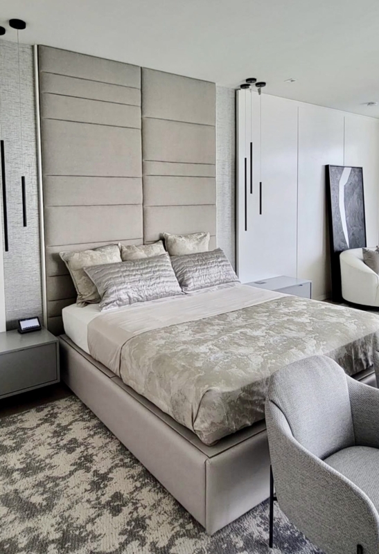Wall Mounted Headboard Panels Horizontal Tufting Contemporary Luxury Style