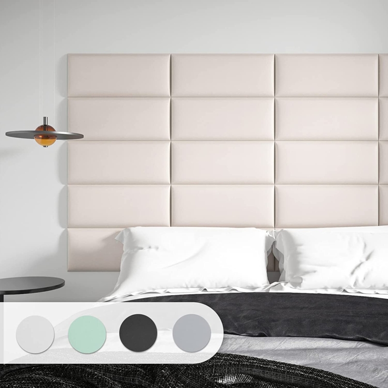 Wall Panels Peel and Stick Modular Upholstery Pink Fabric Headboard