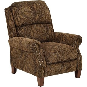 Warm Earth Tone Furniture Push Back Manual Recliner Paisley