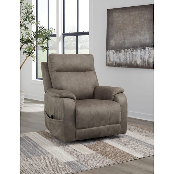 Weathered Taupe Power Lift Recliner with Wired Remote Control