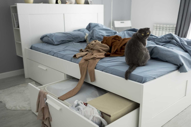 White Storage Bed Frame Deep Drawers Headboard Shelving