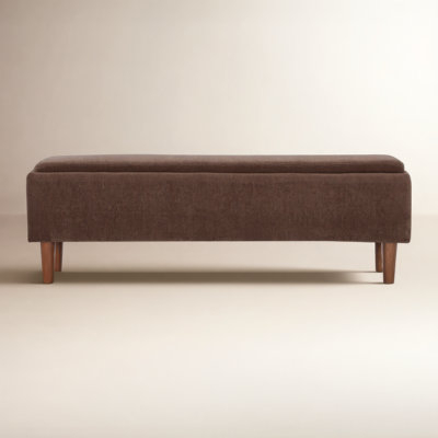 White Storage Bench with Doors and Woven Texture Panels