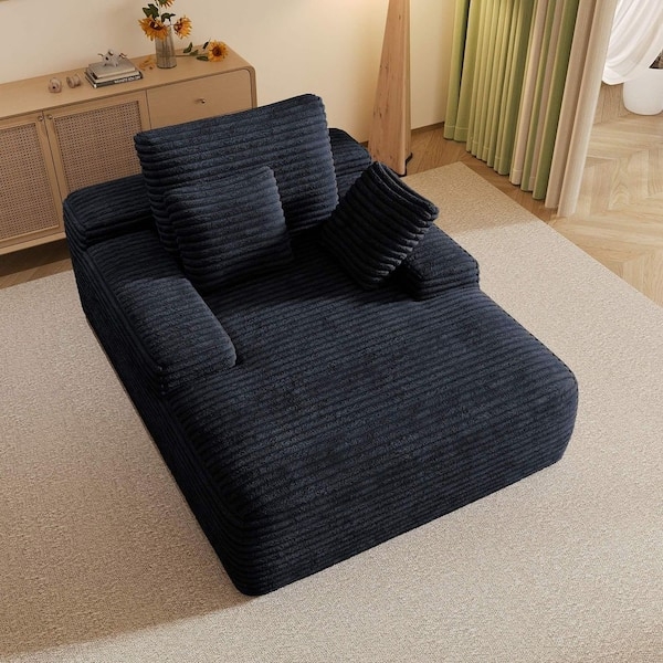 Wide Corduroy Recliner Sofa with Low Profile Silhouette