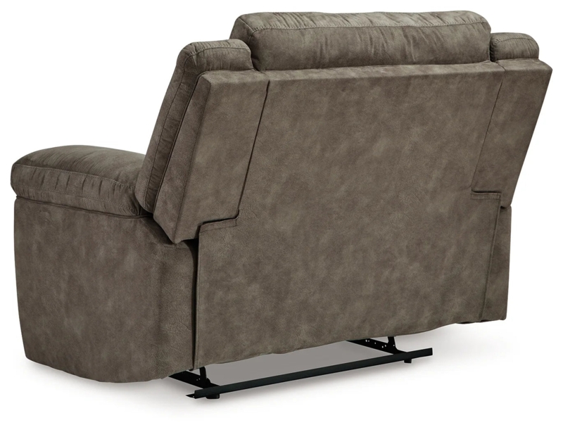 Wide Recliner Zero Wall Mechanism Fossil Gray Suede-like Fabric