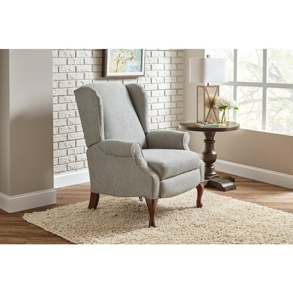 Wingback Recliner Chair Mushroom Grey Cabriole Legs Classic